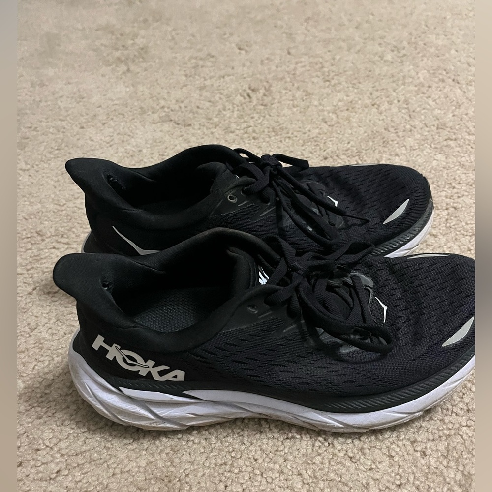 Black worn hokas